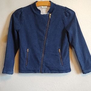 Crazy 8 by Gymboree sherpa lined vintage look moto style side zip jacket 7-8